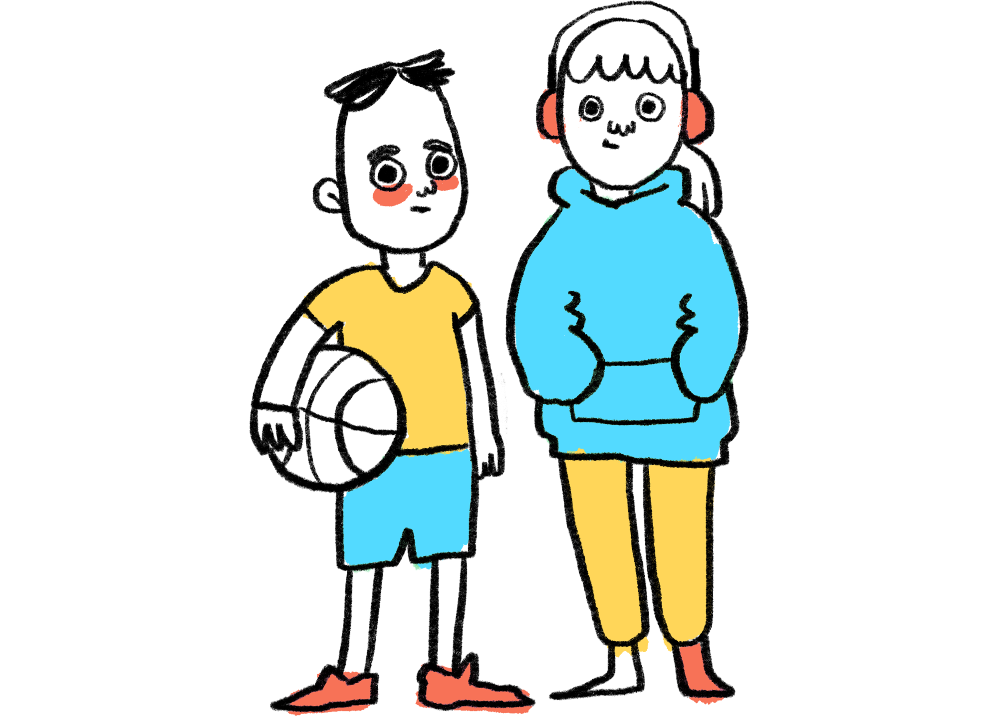 Illustration of two preteens.